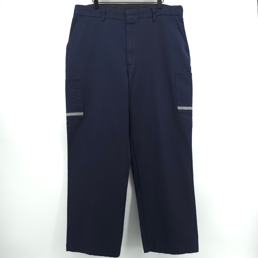 FedEx Stan Herman Mens Work Pants 40R Navy Blue Reflective Cargo Utility